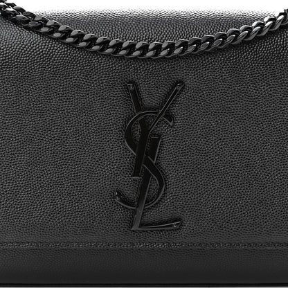 Saint Laurent Grain De Poudre Small Monogram Kate Satchel Black 7 of 9