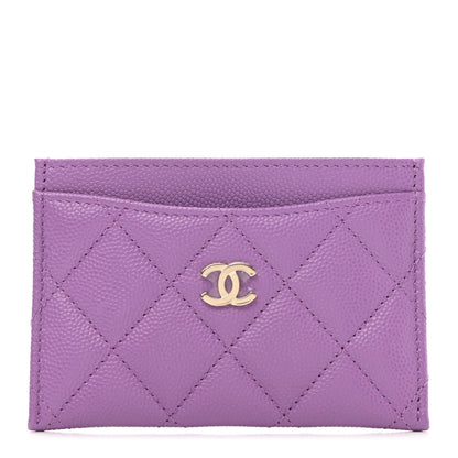 Chanel Caviar Quilted Card Holder Purple 1 of 9