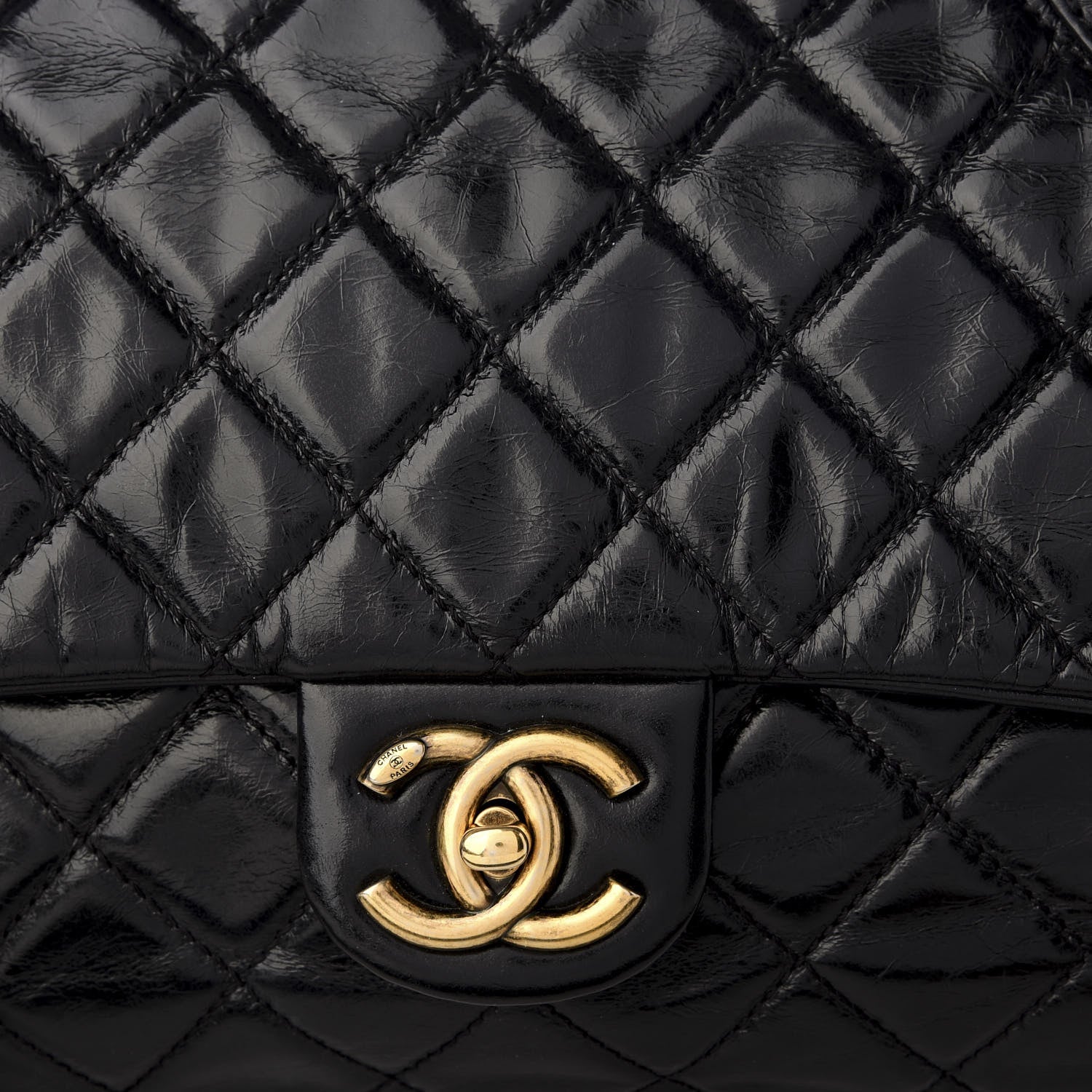 Chanel Glazed Calfskin Castle Rock Medium Flap Black 7 of 7