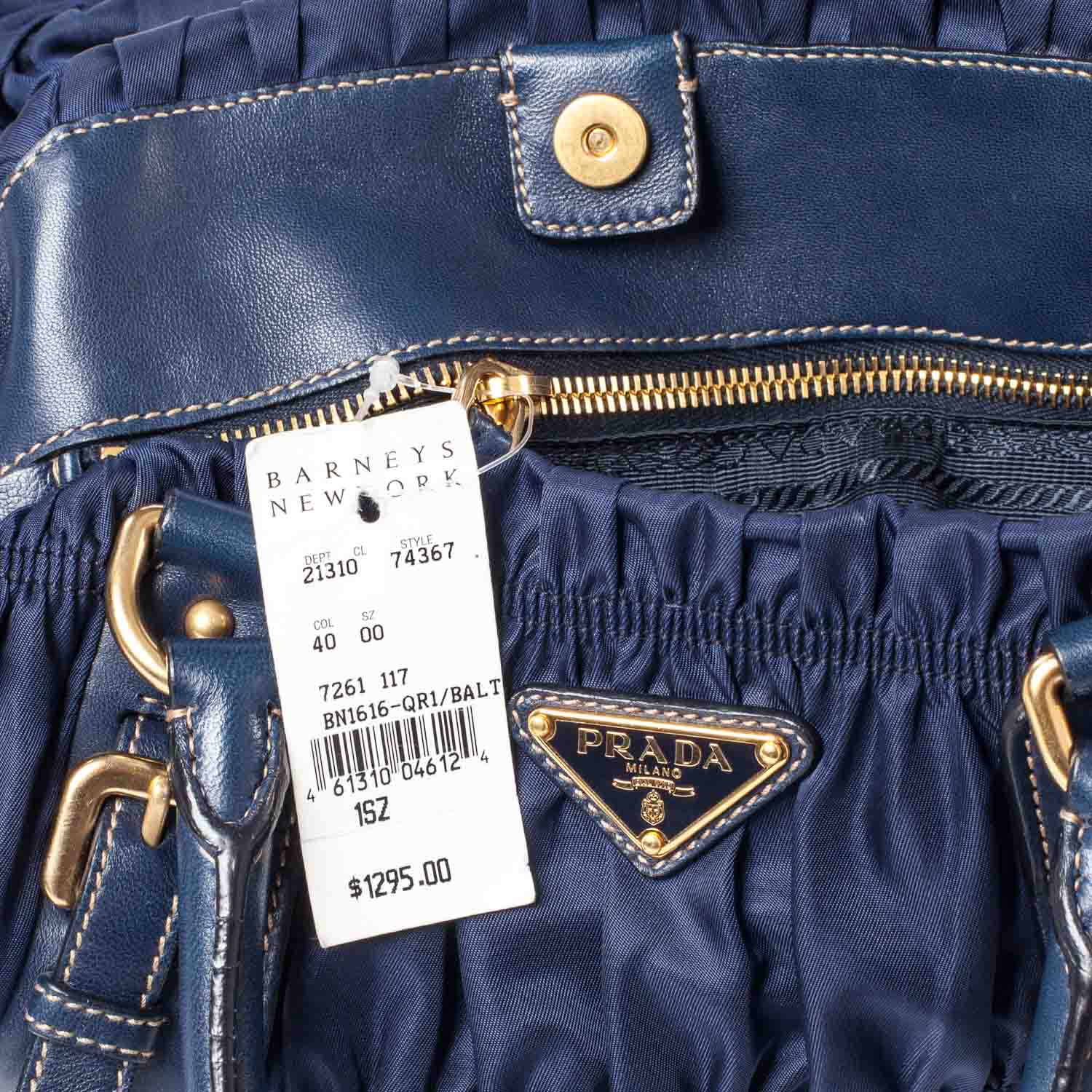 Prada Tessuto Nylon Gaufre Tote Blue 9 of 10