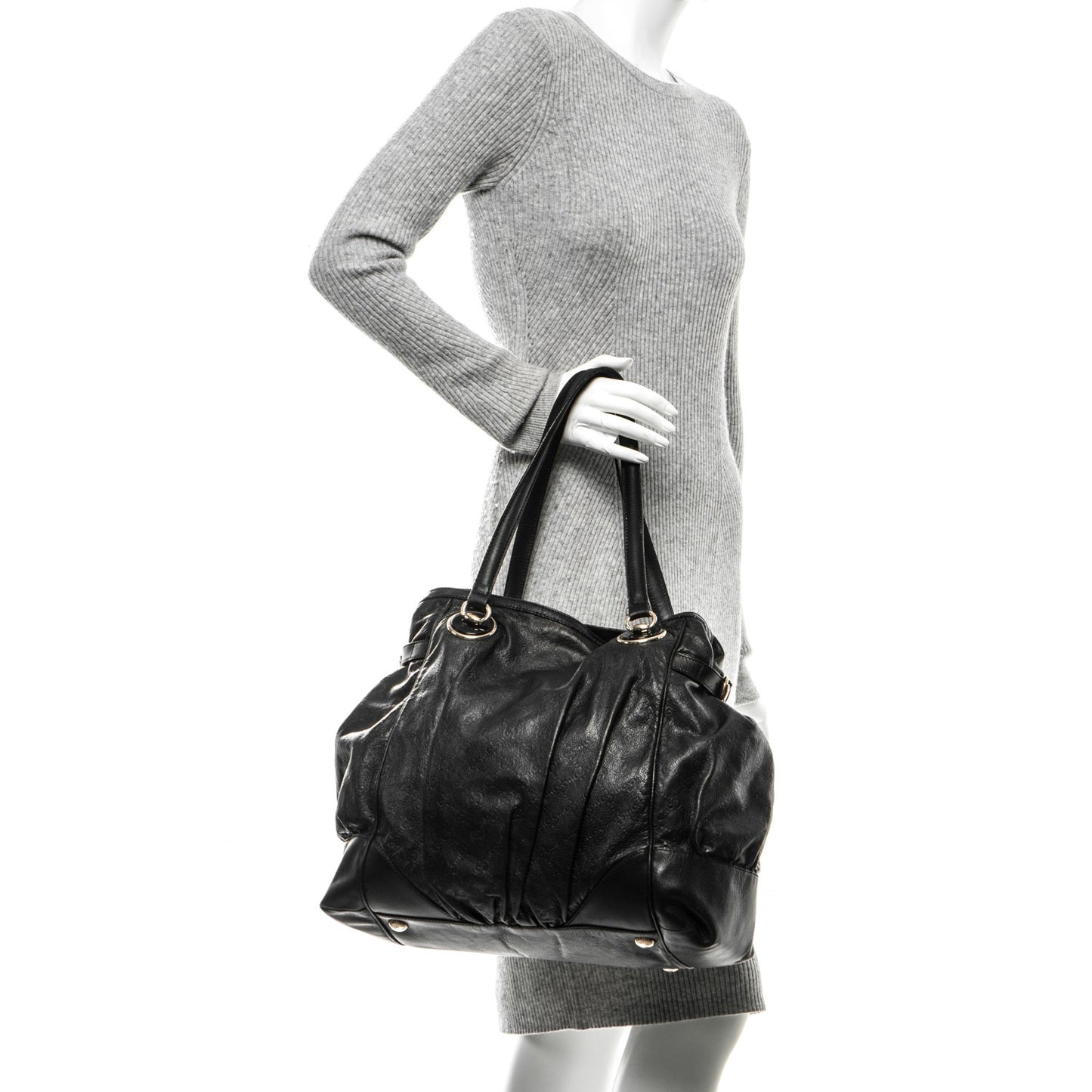 Guccissima Large Full Moon Tote Black