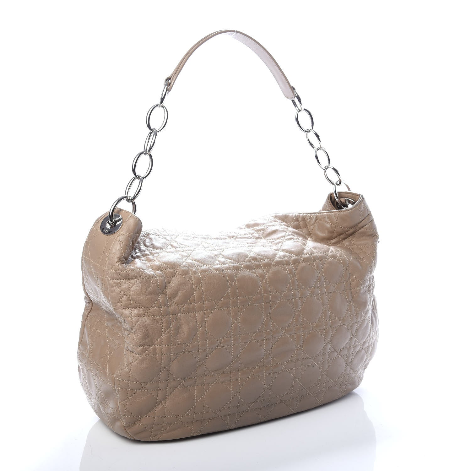 Christian Dior Lambskin Cannage Large Dior Soft Hobo Beige 3 of 10
