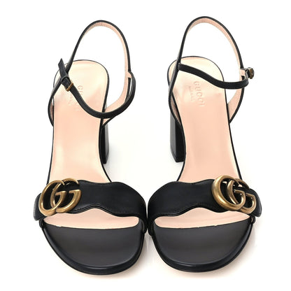 Gucci Lifford Calfskin GG Marmont Ankle Wrap 75mm Sandals 38 Black 3 of 7
