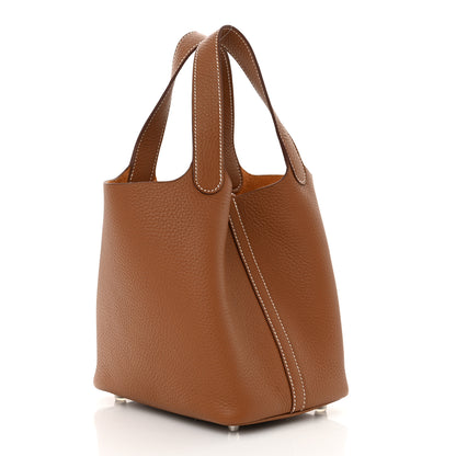 Hermes Taurillon Clemence Picotin Lock 18 PM Gold 3 of 11