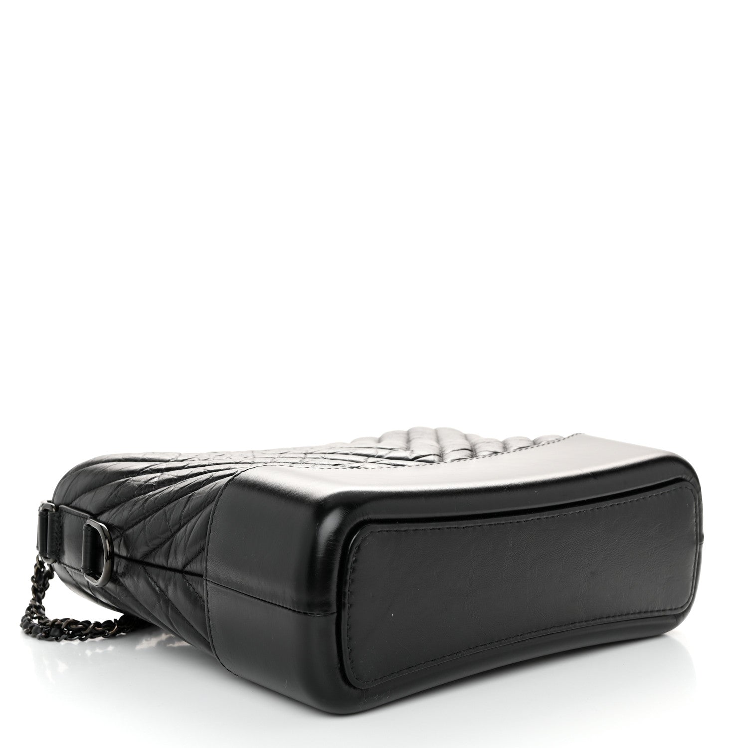 Chanel Aged Calfskin Chevron Quilted Medium Gabrielle Hobo So Black 4 of 10