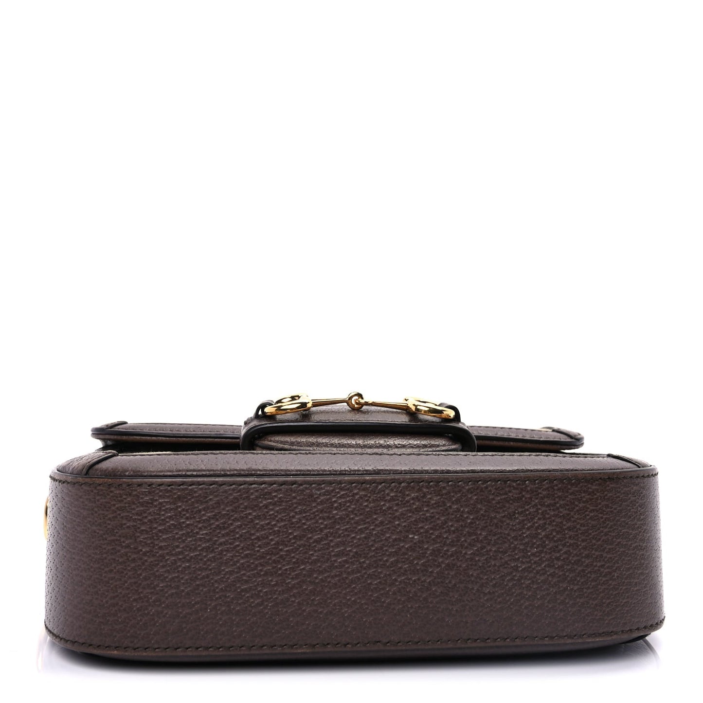 Monogram Jumbo GG Textured Dollar Calfskin Web Mini Horsebit 1955 Shoulder Bag Camel Ebony New Acero