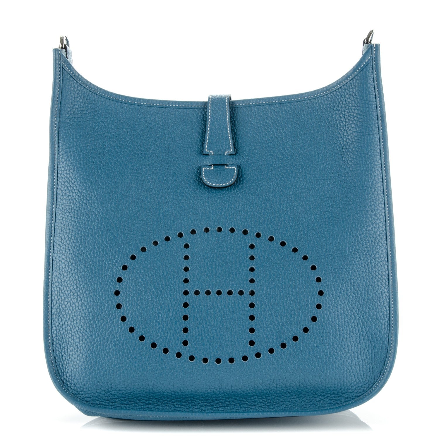 Hermes Taurillon Clemence Evelyne III GM Blue Jean 1 of 7
