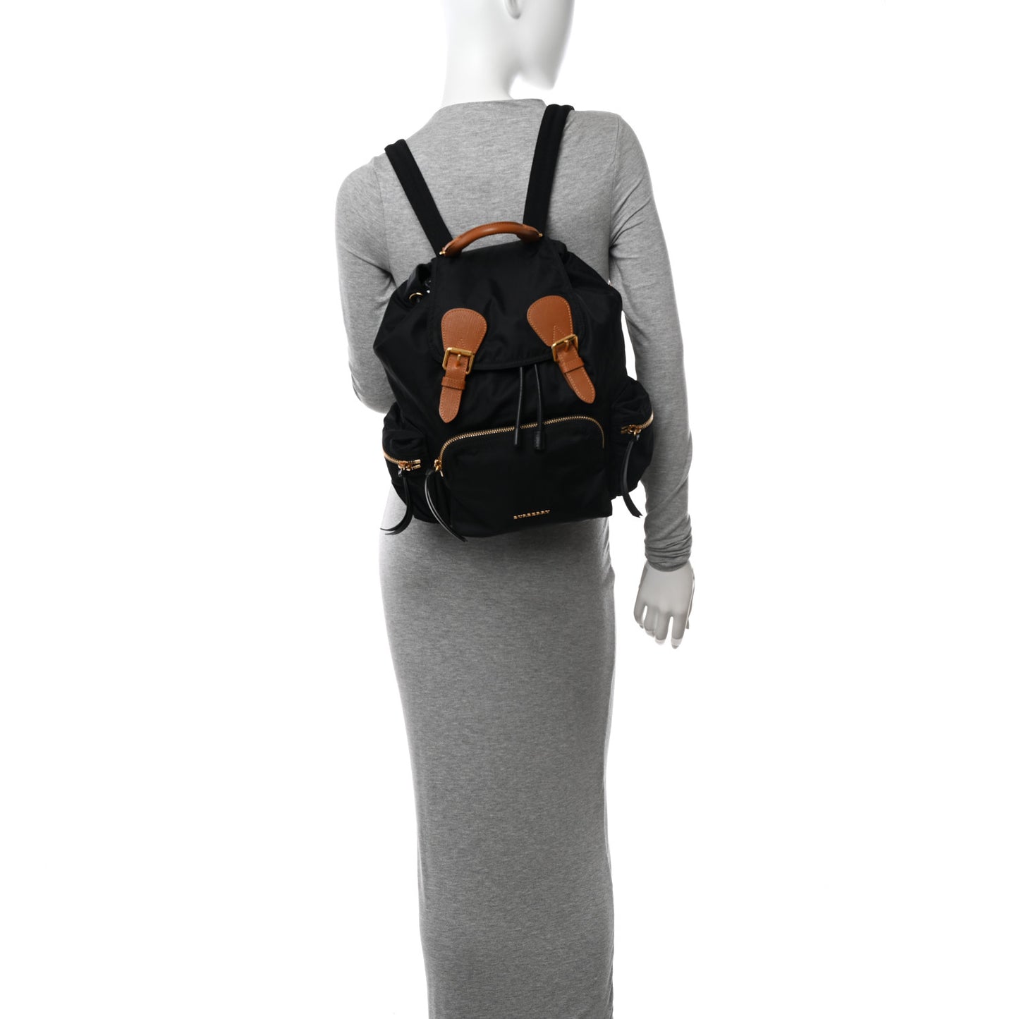 Nylon Large Rucksack Backpack Black