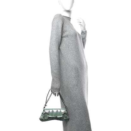 Gucci Iridescent Nappa Vertical Matelasse Medium Maxi Horsebit Chain Shoulder Bag Iridescent Salvy Green 2 of 7