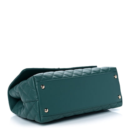 Chanel Caviar Quilted Small Coco Handle Flap Green 4 of 11