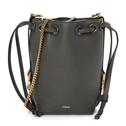 Chloe Grained Calfskin Micro Marcie Bucket Bag Elephant Grey 1 of 6