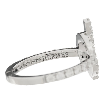 Hermes 18K White Gold Diamond Finesse Ring 52 6 4 of 5