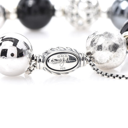 David Yurman Sterling Silver Black Onyx Hematite 14mm Elements Bead Bracelet 4 of 4