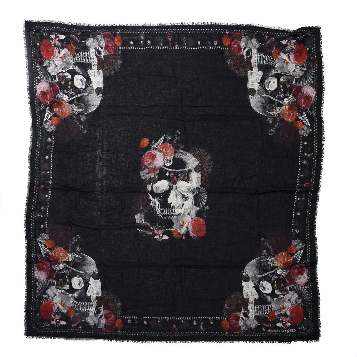 Silk Treasure Neptune Scarf Black Multicolor