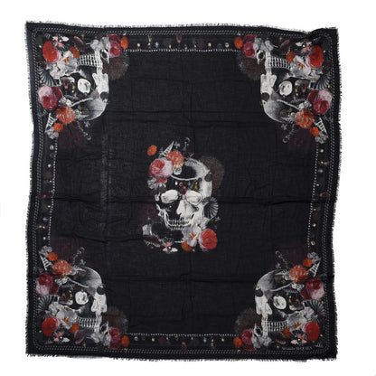 Alexander McQueen Silk Treasure Neptune Scarf Black Multicolor 1 of 3