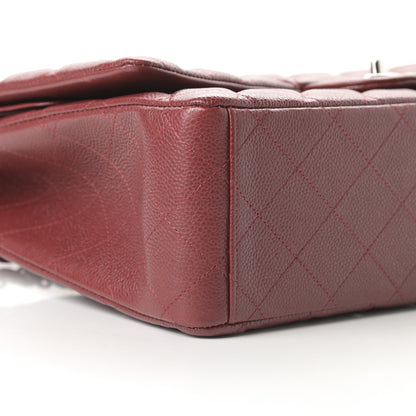 Chanel Caviar Quilted Maxi Double Flap Dark Red 9 of 11