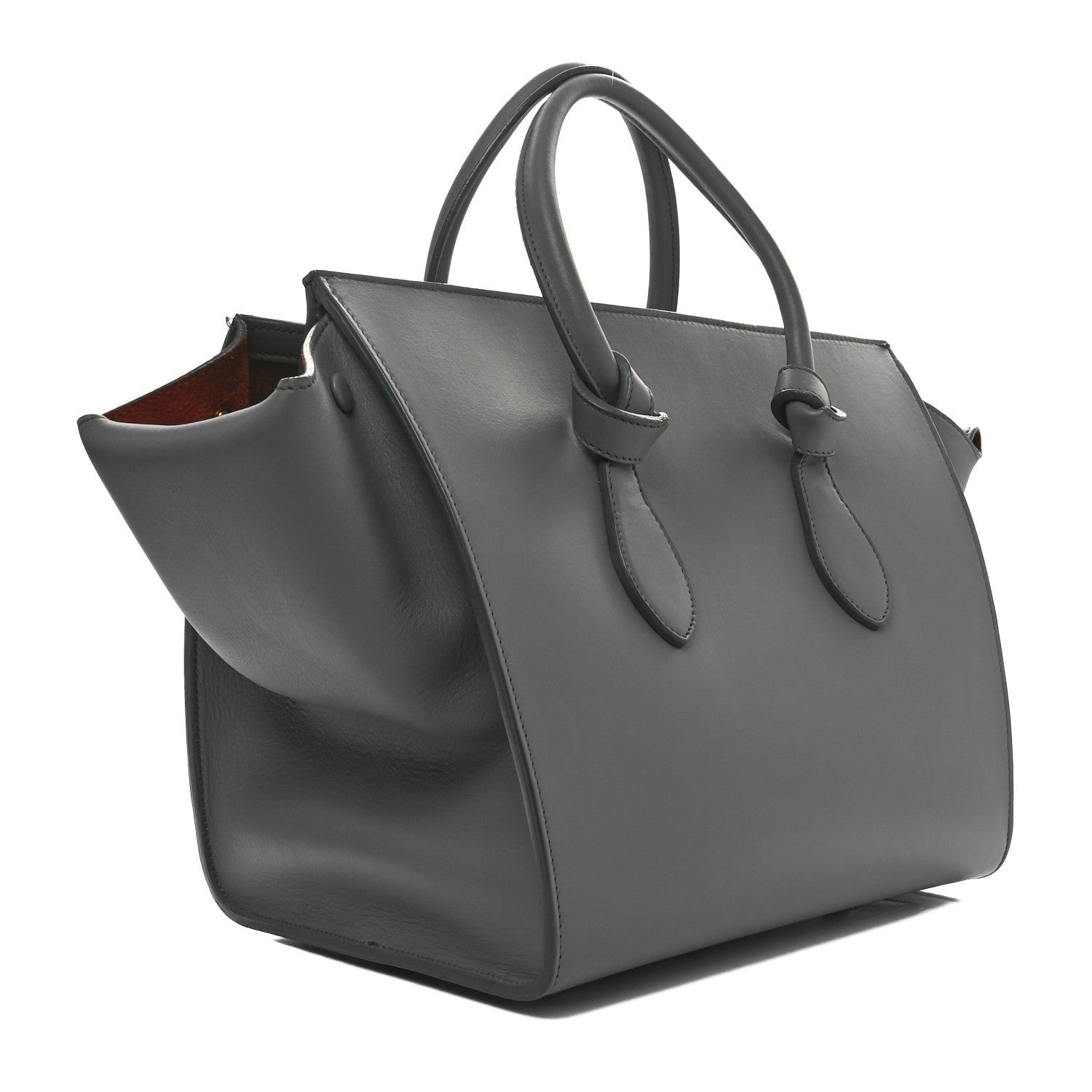 Celine Smooth Calfskin Small Tie Knot Tote Crystal Grey 3 of 7