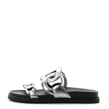 Hermes Nappa Extra Sandals 36.5 Gris Argent 1 of 8