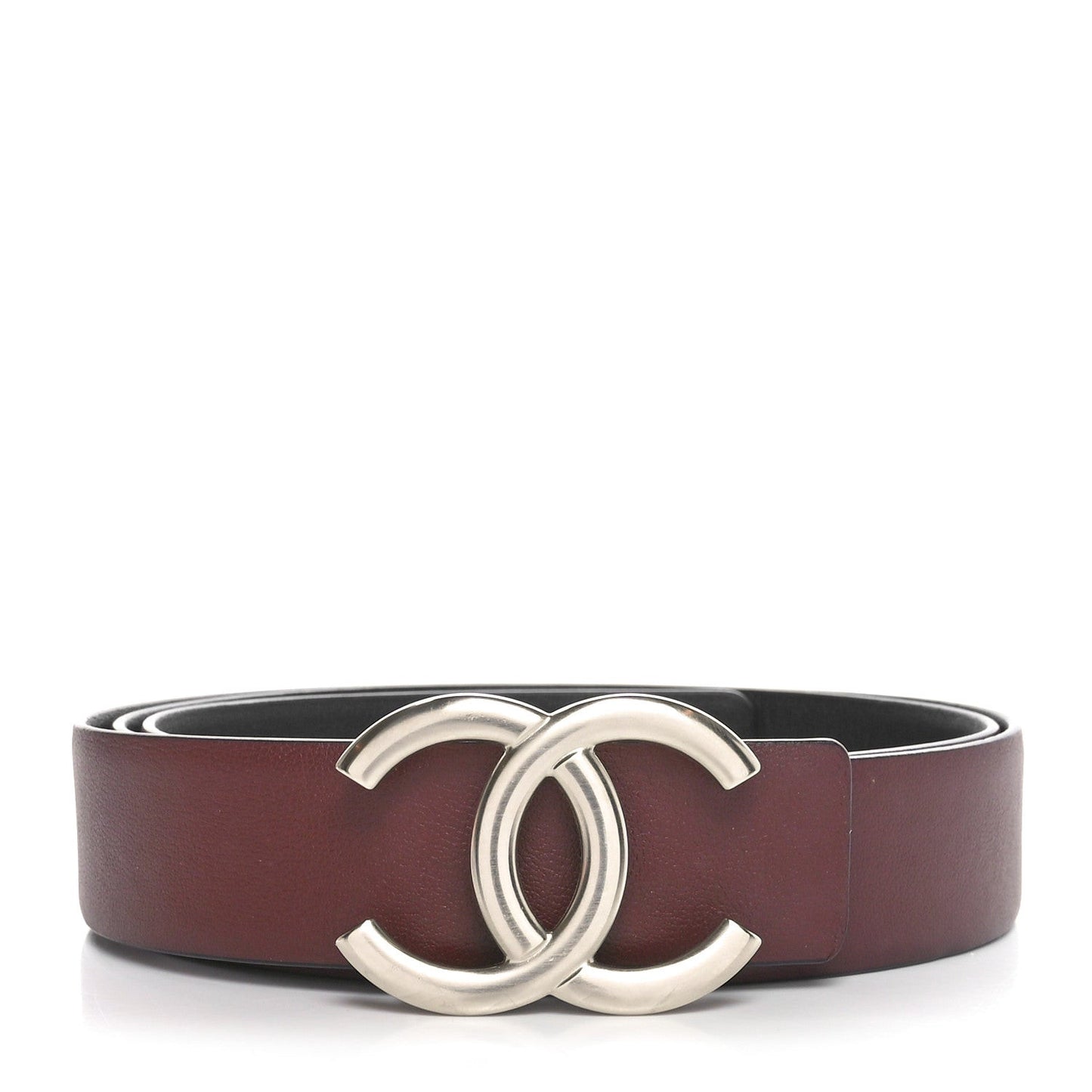 Calfskin CC Reversible Belt 80 32 Black Burgundy