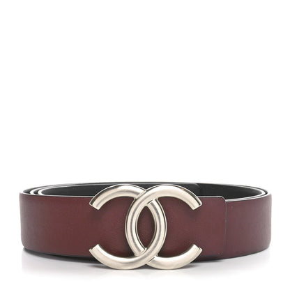 Chanel Calfskin CC Reversible Belt 80 32 Black Burgundy 1 of 5