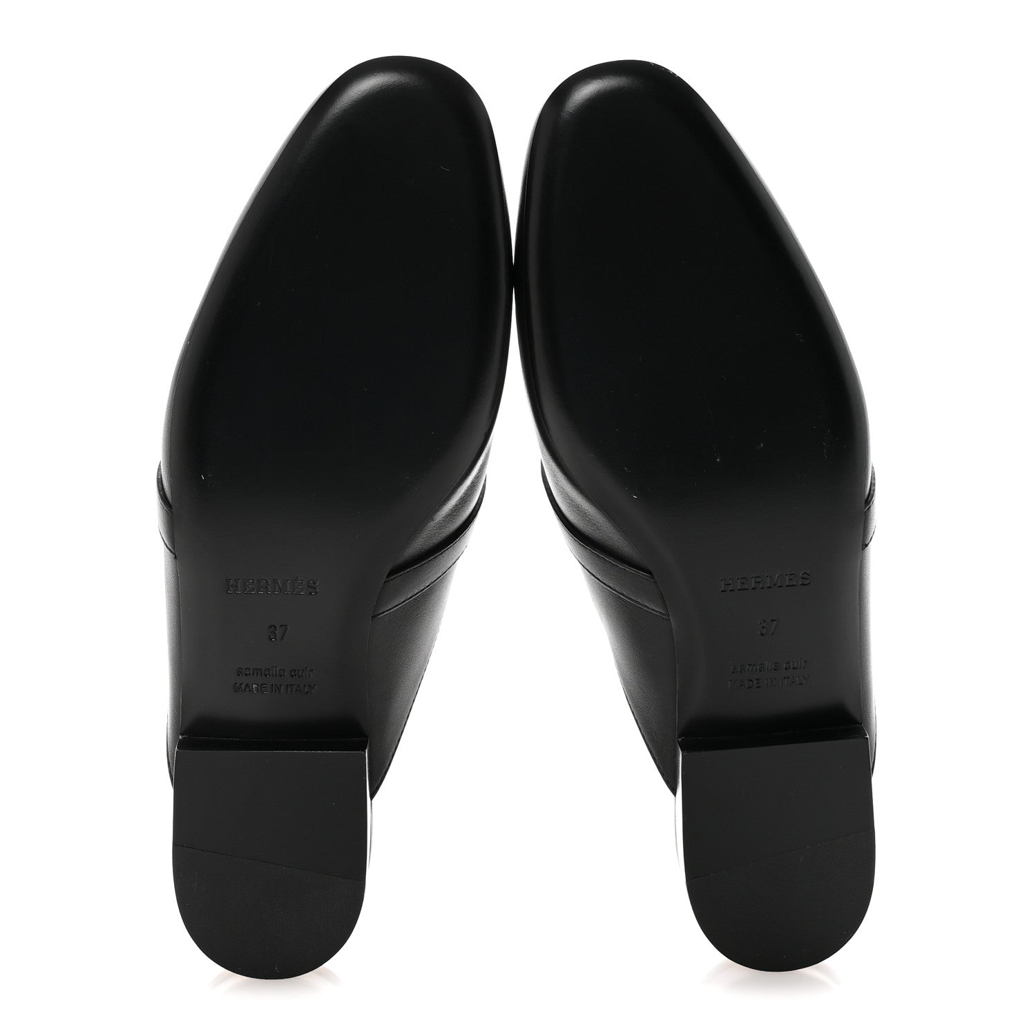 Hermes Calfskin Fringe Oz Mules 37 Black White 6 of 10