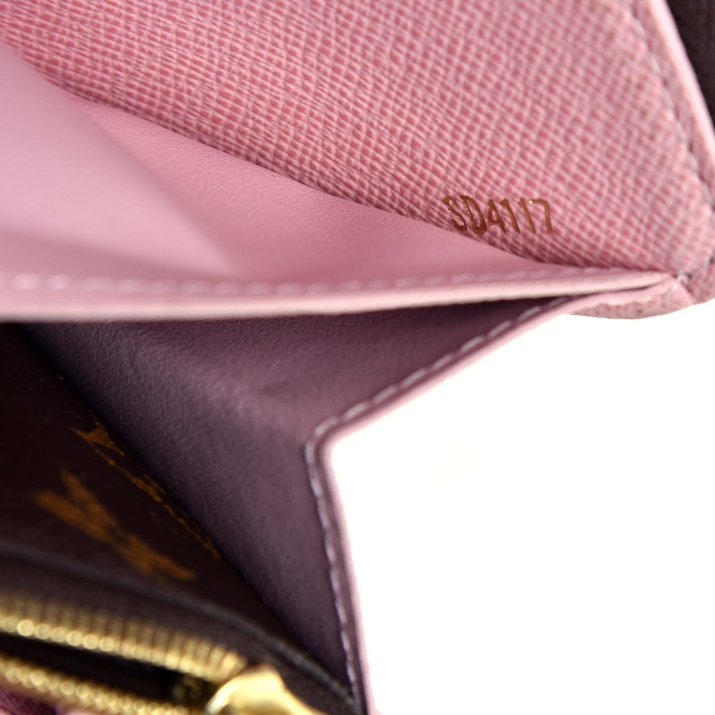 Monogram Clemence Wallet Rose Ballerine