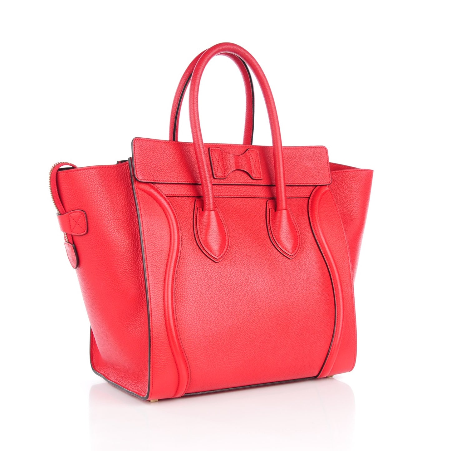 Drummed Calfskin Mini Luggage Coquelicot