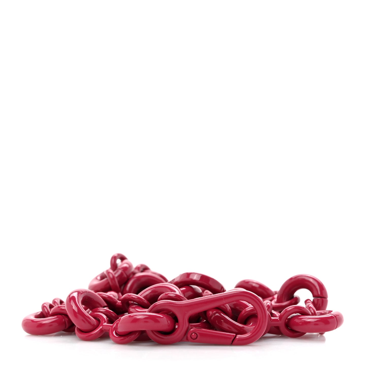 Brass Monochrome Donut Chain Shoulder Strap Ruby Red Glaze