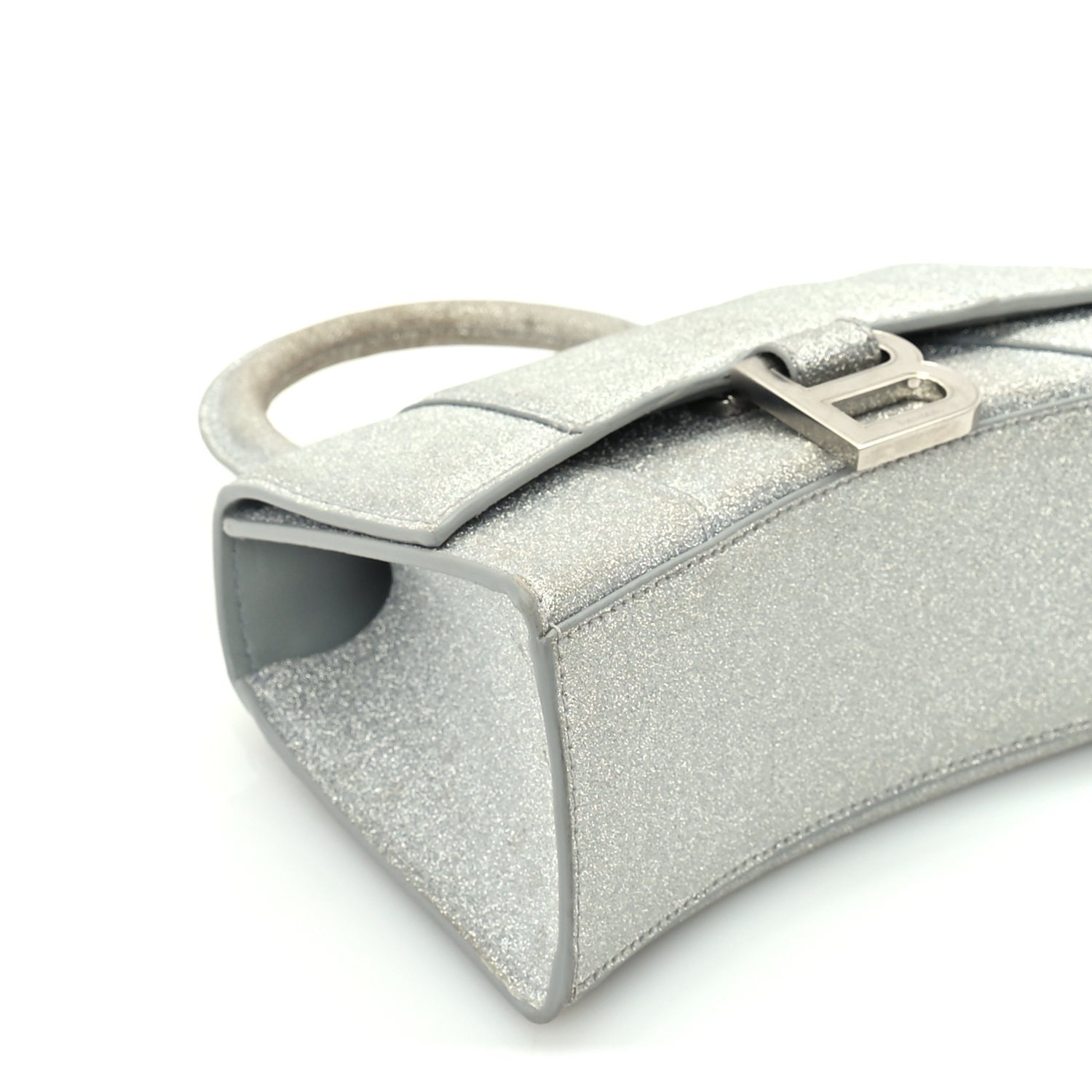 Balenciaga Glitter Fabric Hourglass Top Handle Bag XS  Grey 7 of 8