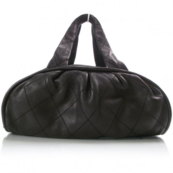 Chanel Deerskin Stitched Bowler Black 1 of 12