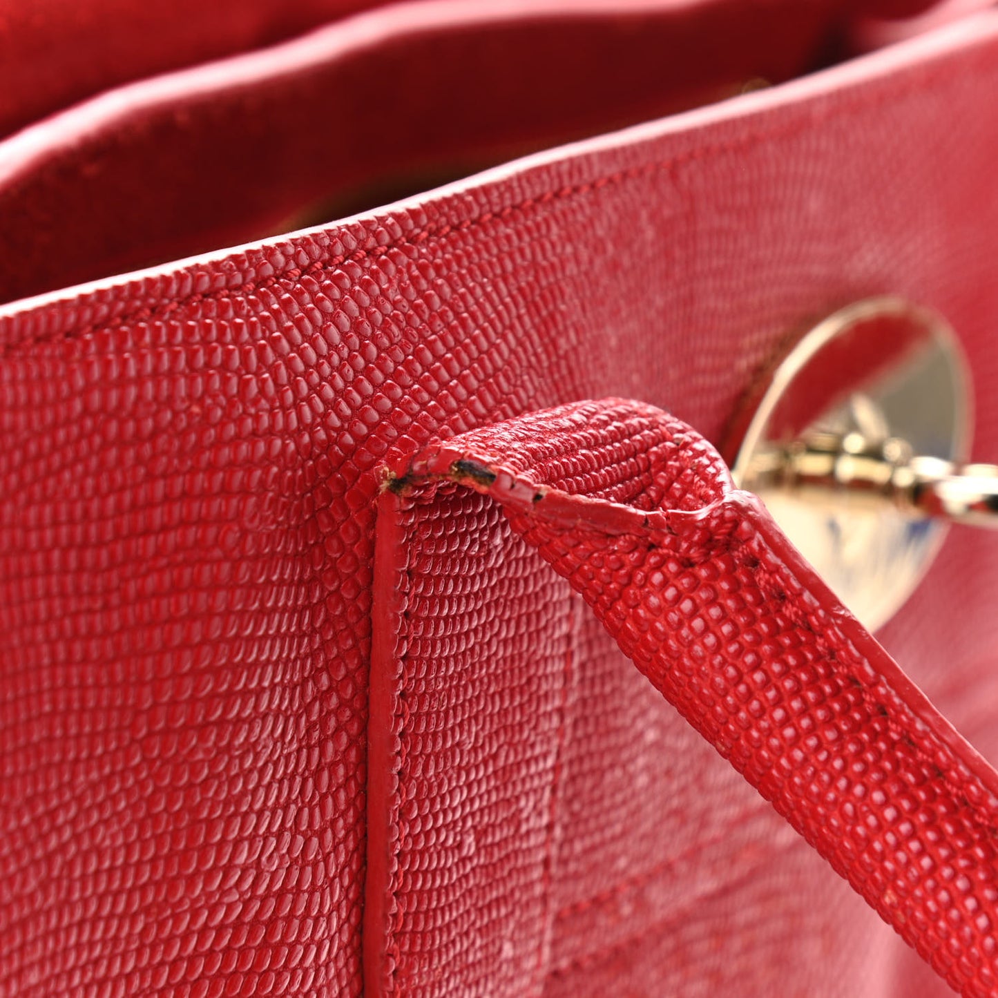 Lizard Embossed Calfskin Bayswater Red