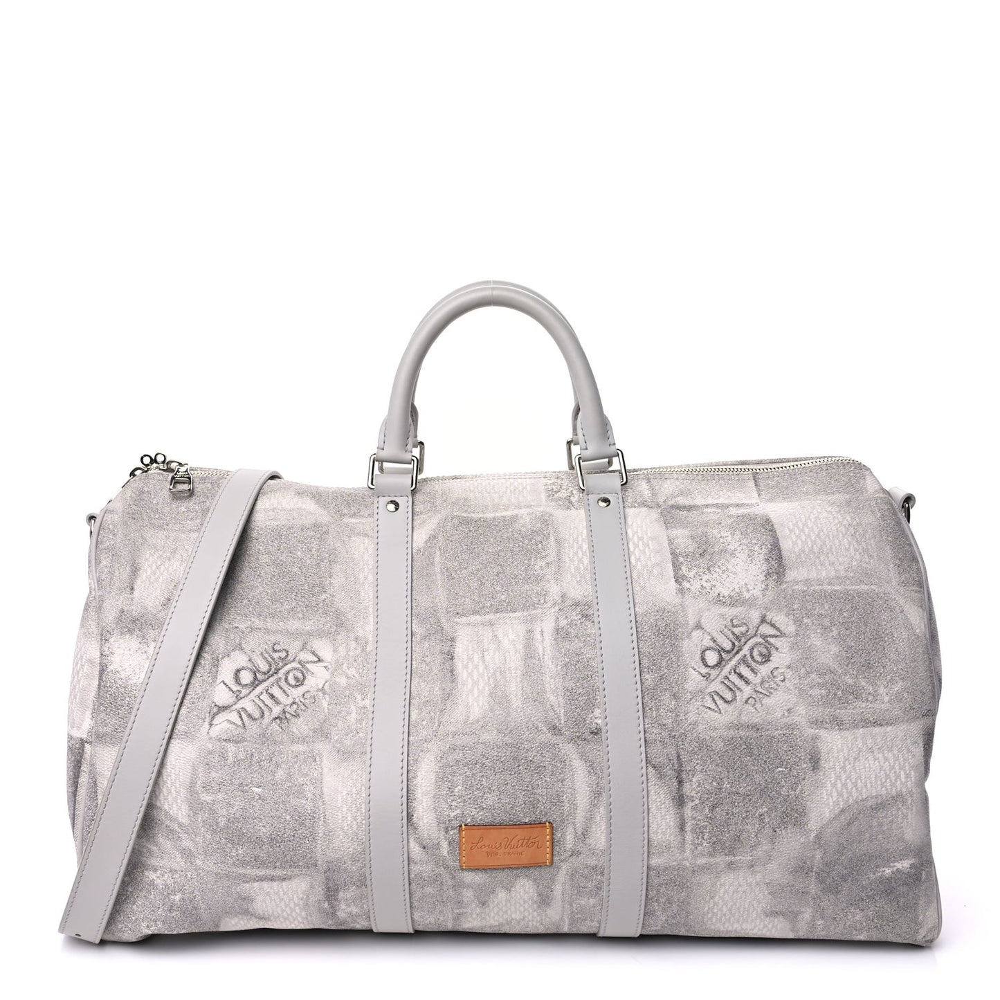 Damier Salt Keepall Bandouliere 50 Stone Grey