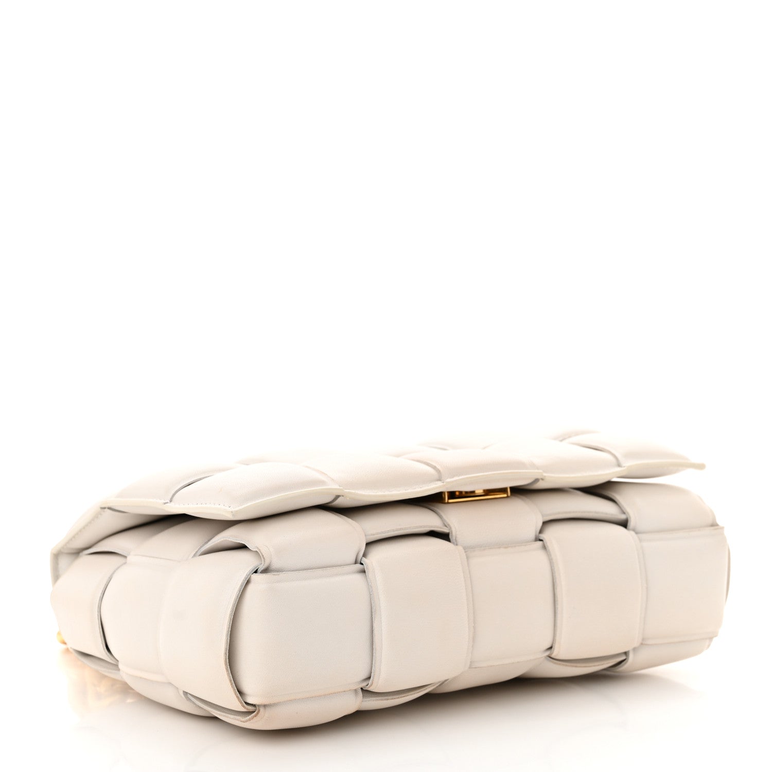 Bottega Veneta Lambskin Maxi Intreccio Padded Chain Cassette Crossbody Bag White 4 of 14