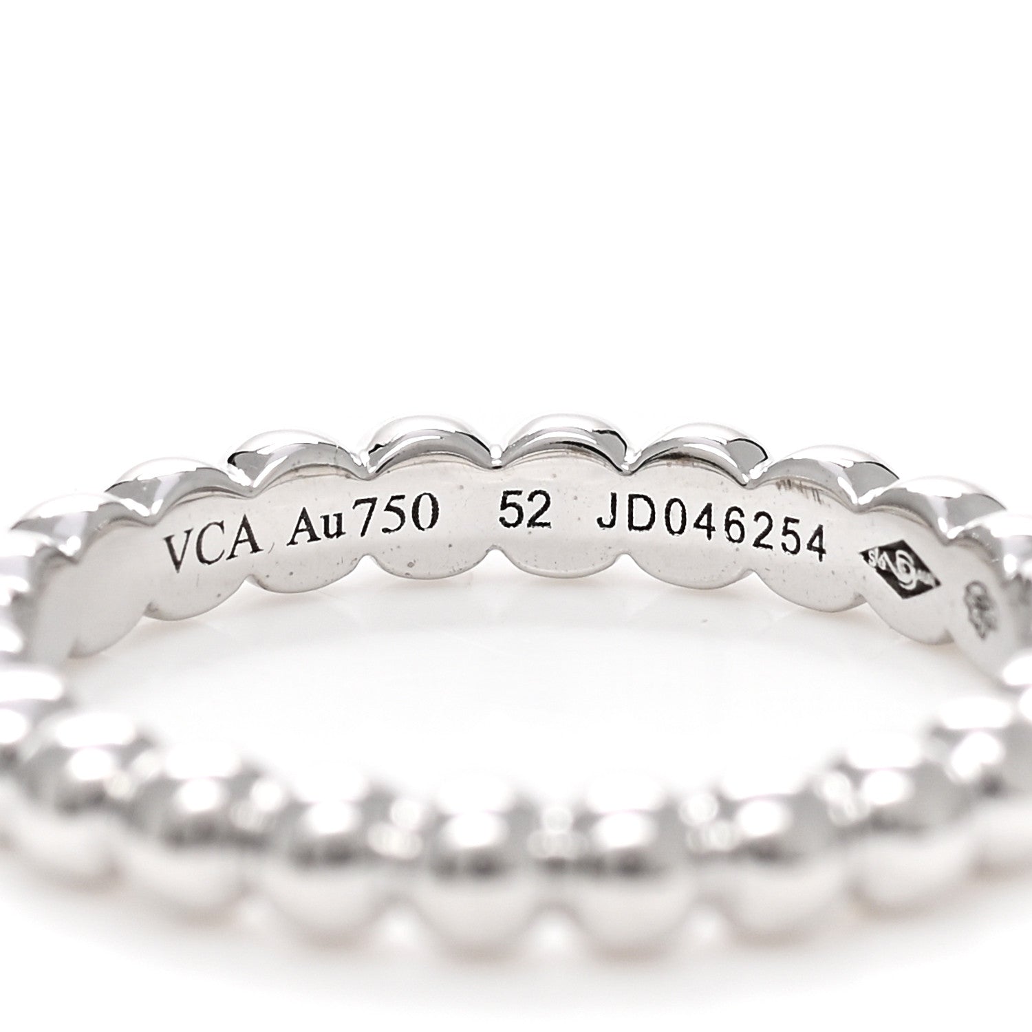 Van Cleef & Arpels 18K White Gold Medium Perlee Ring 52 6 4 of 4