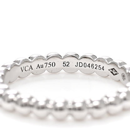 Van Cleef & Arpels 18K White Gold Medium Perlee Ring 52 6 4 of 4