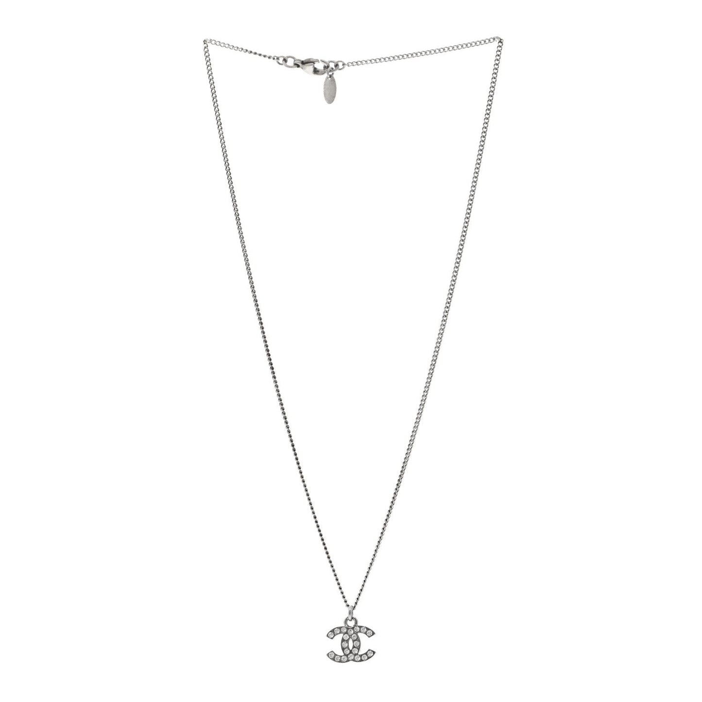 Crystal Timeless CC Necklace Silver