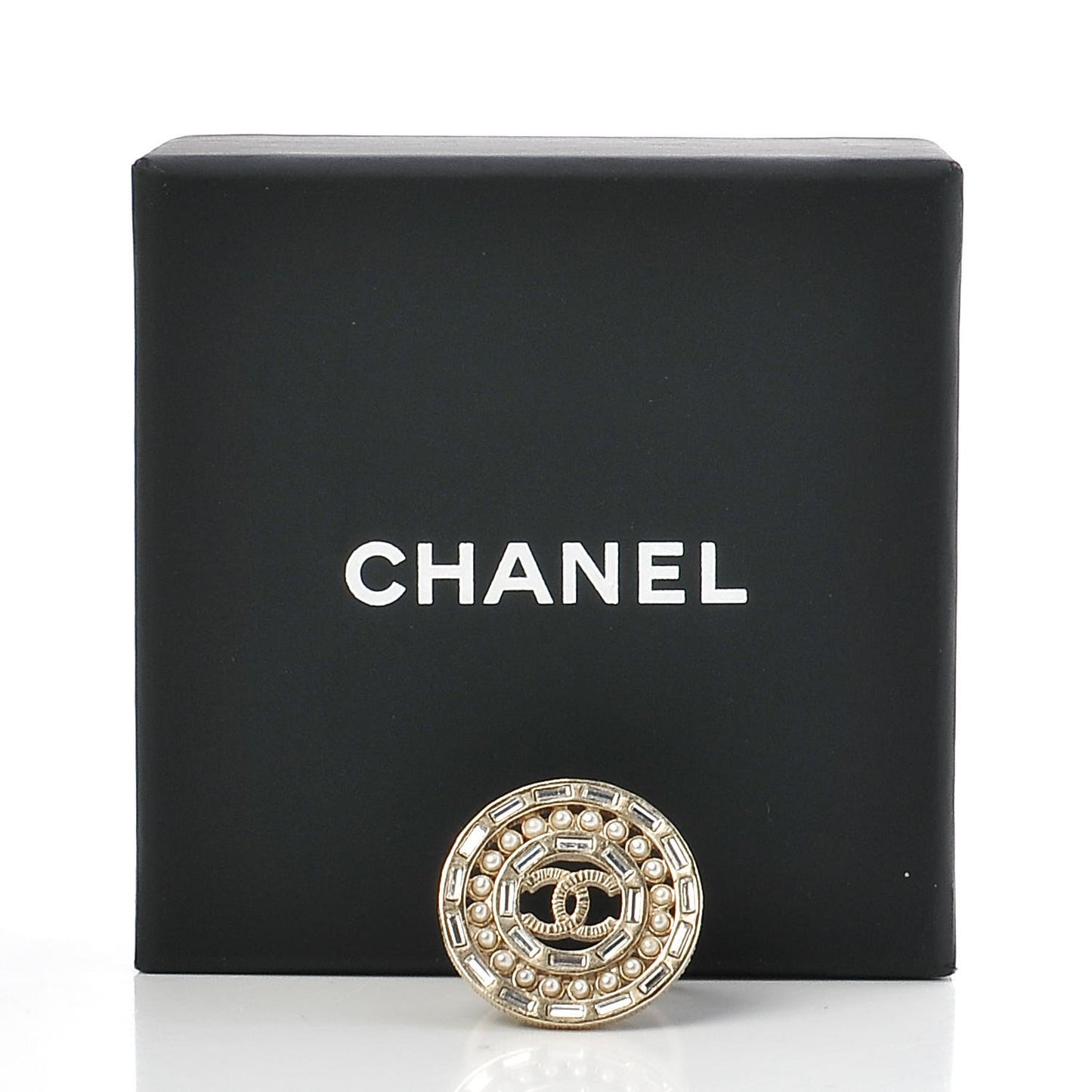 Crystal Pearl CC Ring 6.25 Gold