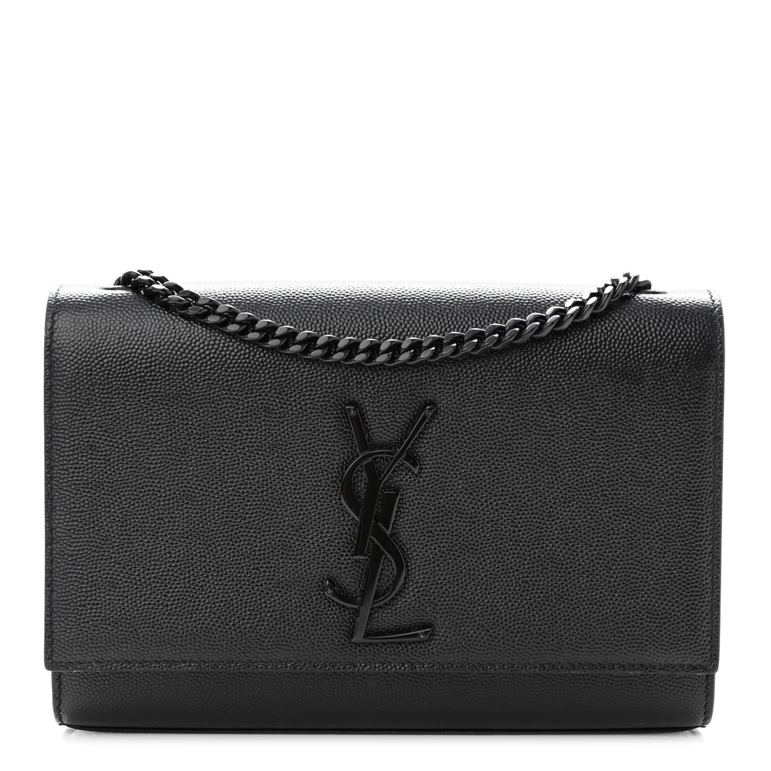 Saint Laurent Grain De Poudre Small Monogram Kate Satchel Black 1 of 9