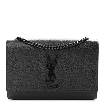 Saint Laurent Grain De Poudre Small Monogram Kate Satchel Black 1 of 9