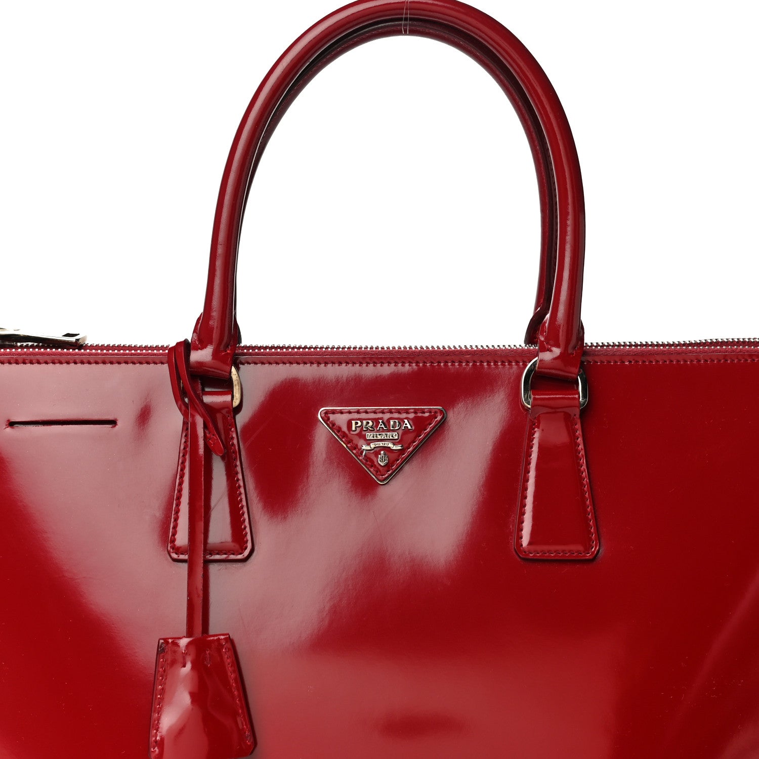 Prada Spazzolato Large Double Zip Tote Rubino 6 of 20