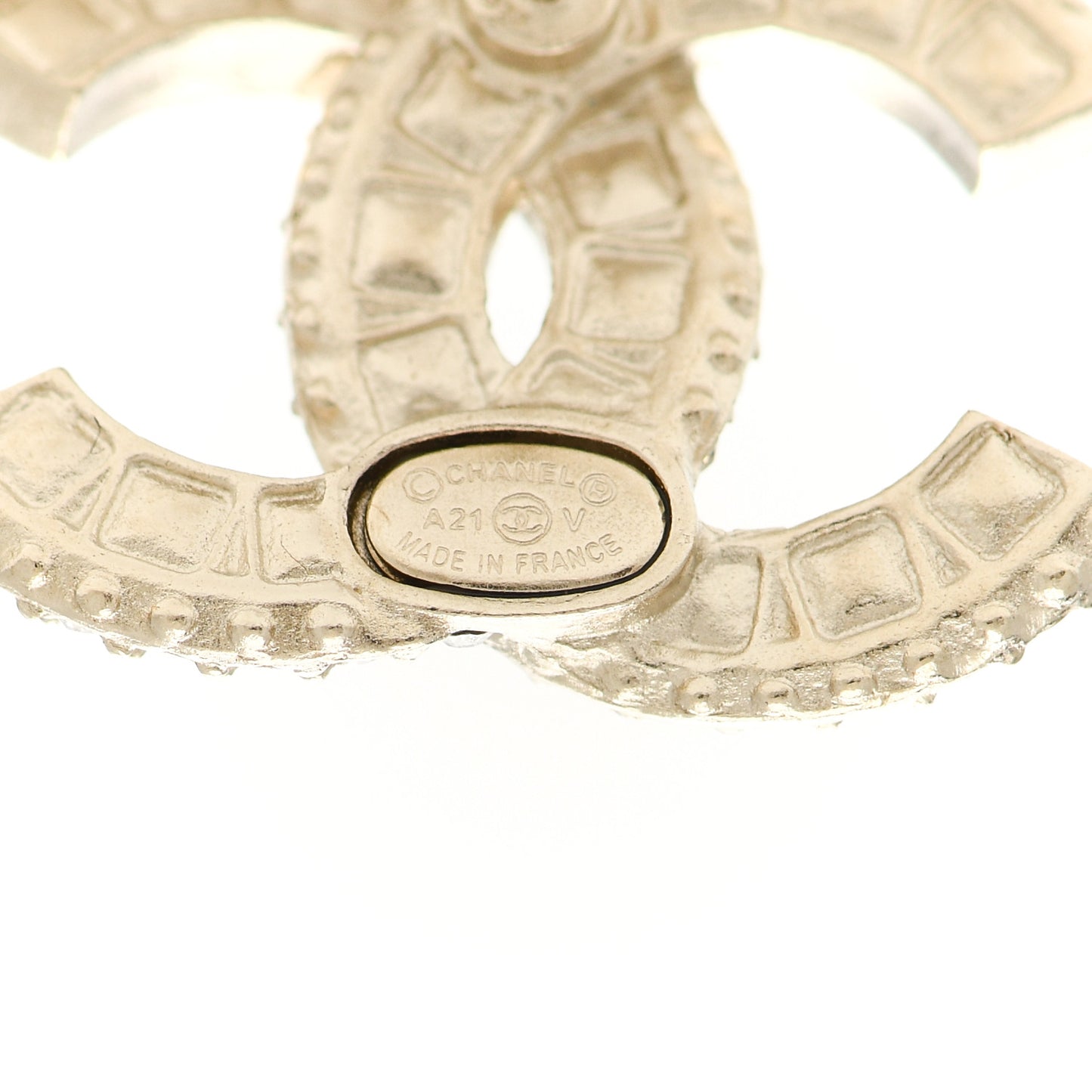 Crystal Timeless CC Earrings Light Gold