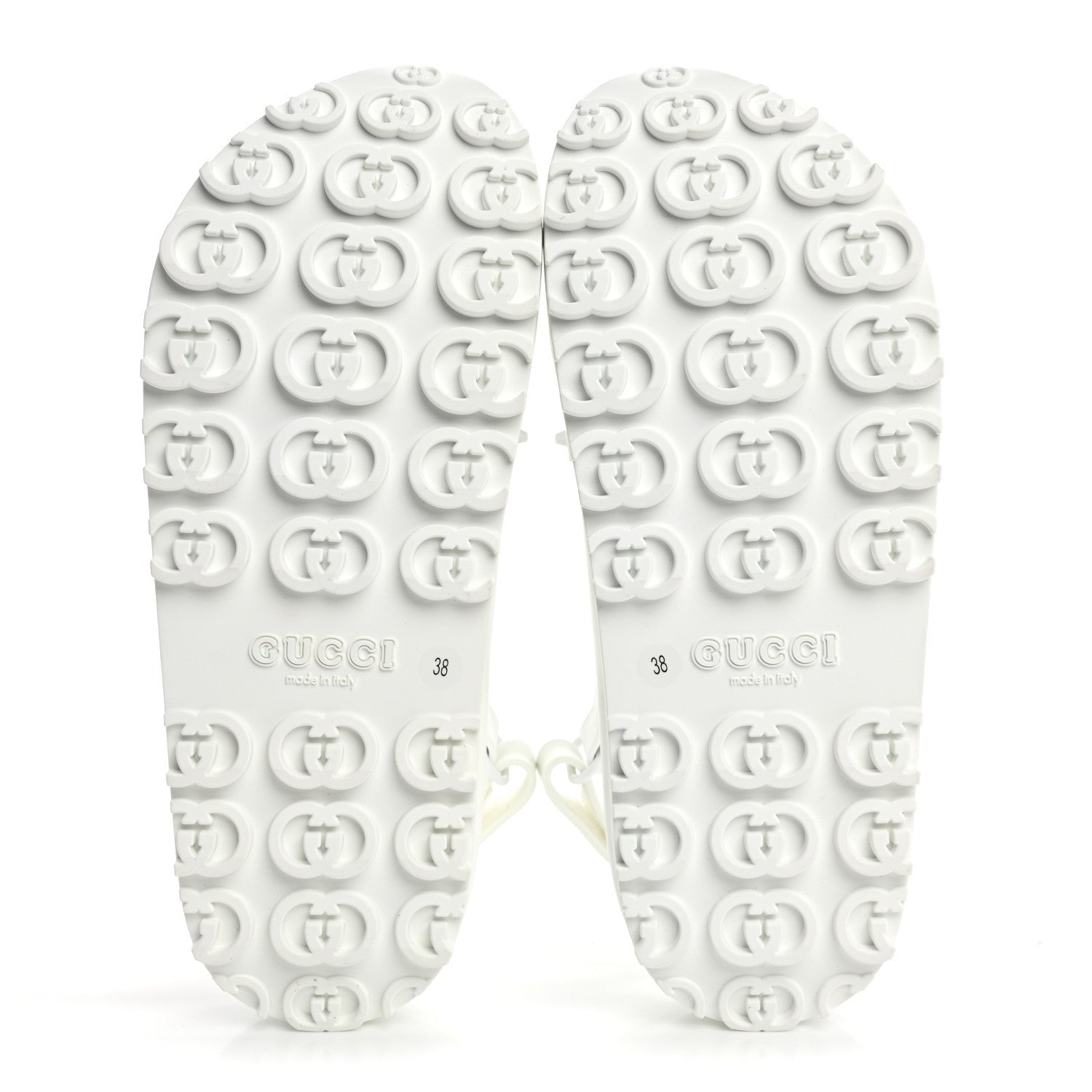Gucci Soft Rubber Horsebit Touch Womens Strapped Sandals 38 Great White 6 of 7
