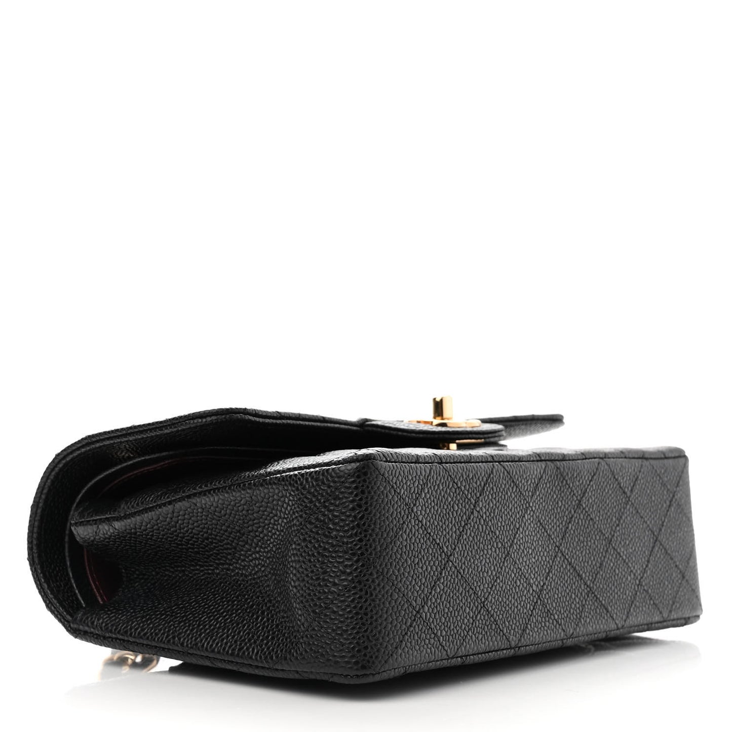 Caviar Quilted Small Double Flap Black