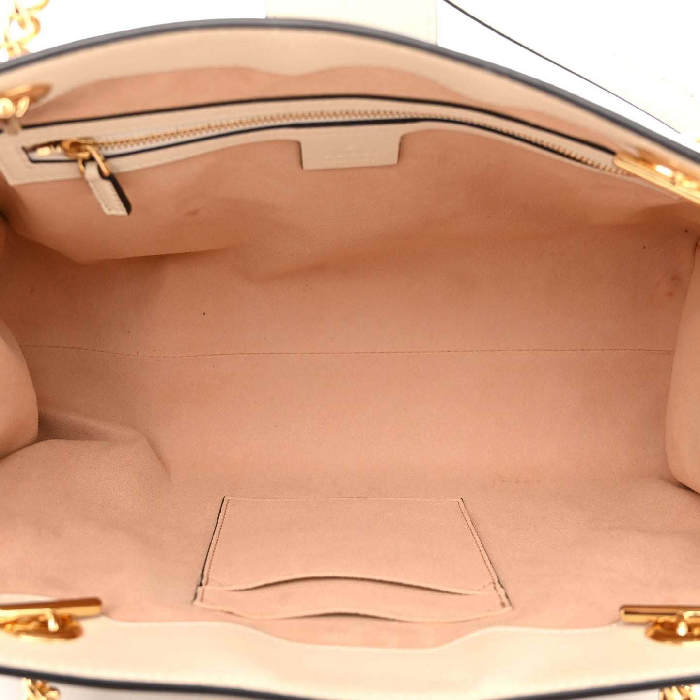 GG Supreme Monogram Medium Padlock Tote White