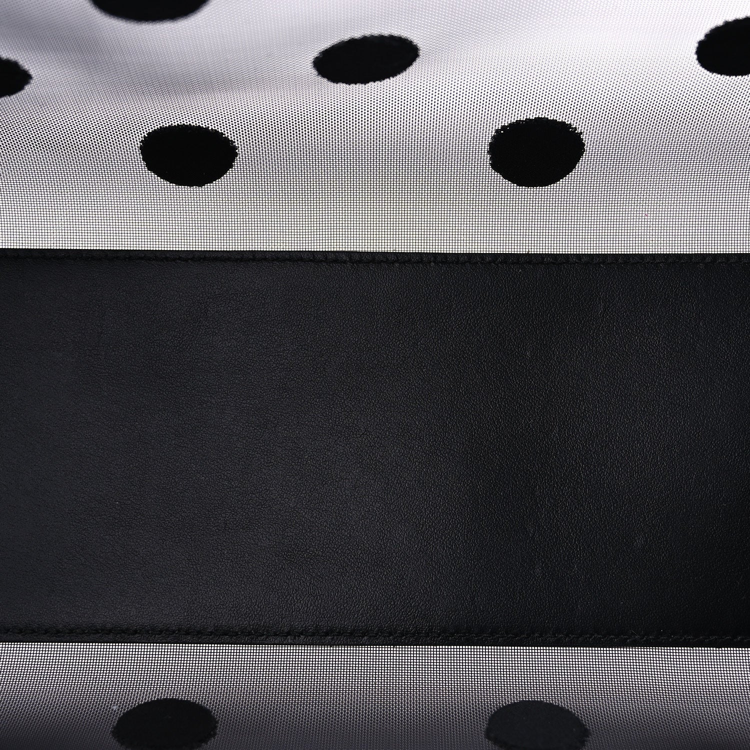 Prada Mesh Sequin Spazzolato Polka Dot Triangle Logo Tote Black 5 of 8