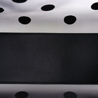 Prada Mesh Sequin Spazzolato Polka Dot Triangle Logo Tote Black 5 of 8