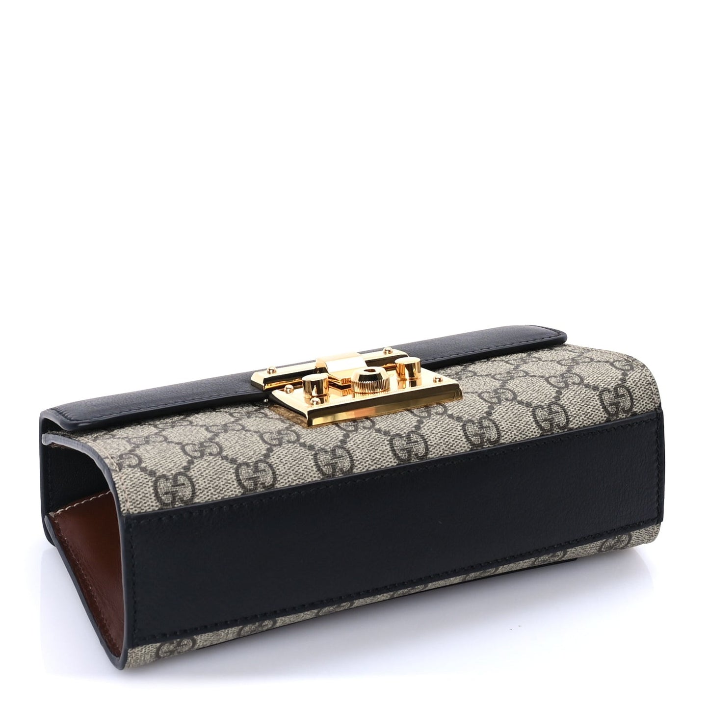 GG Supreme Monogram Calfskin Padlock Mini Shoulder Bag Brown