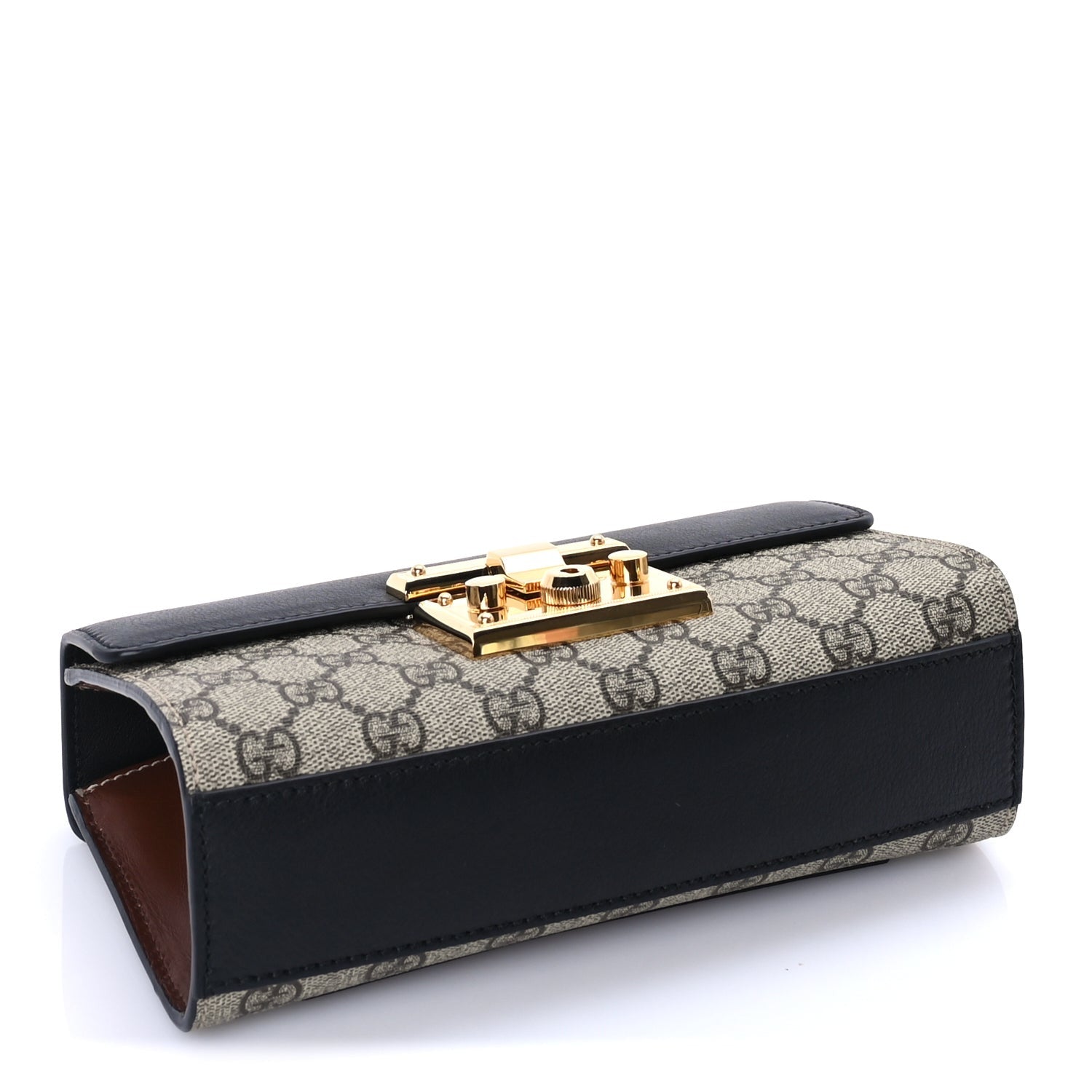 Gucci GG Supreme Monogram Calfskin Padlock Mini Shoulder Bag Brown 4 of 9