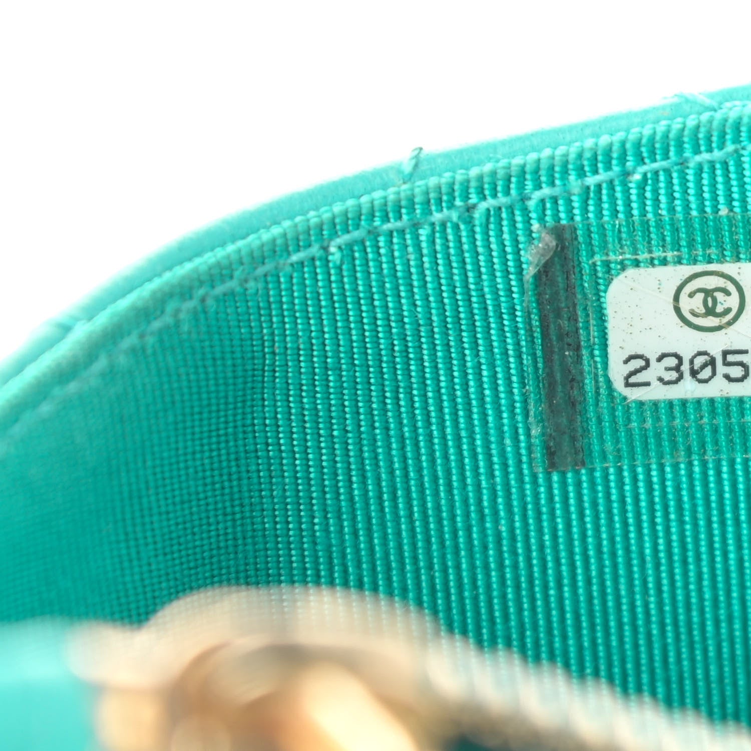 Chanel Lambskin Quilted Zip Card Holder Turquoise 7 of 10