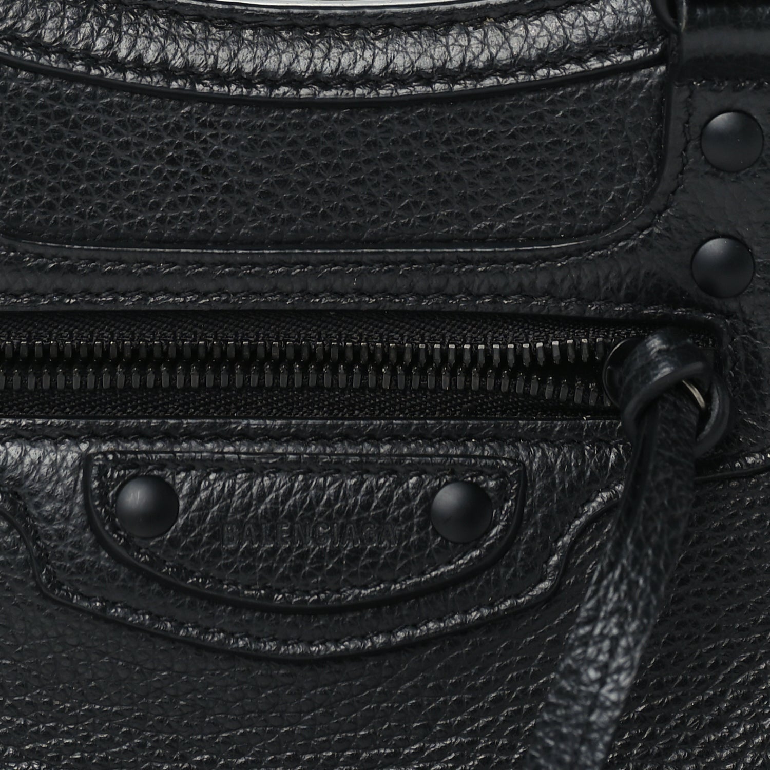 Balenciaga Grained Calfskin Neo Classic Black Hardware Mini City Black Black 6 of 8